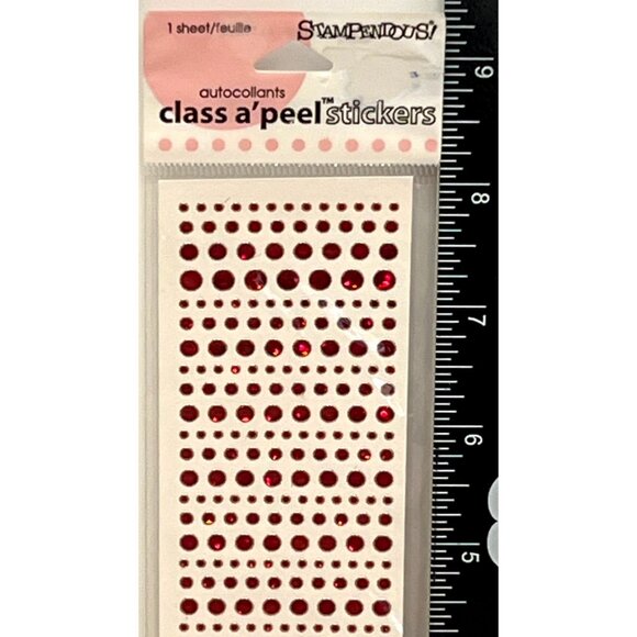 HTF RARE Stampendous! Class a'Peel Dot Sparklers Stickers Red AC672HSR - Picture 2 of 3